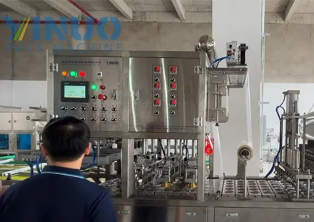 Automatic Bubble Tea Packaging Line junice water tea yogurt liquid cup filling and sealing machine