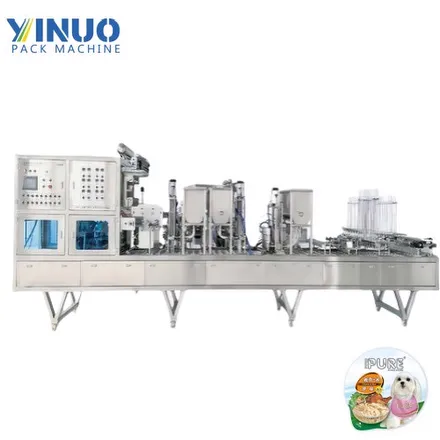 Automatic Pet Food Aluminum Tray Filling Sealing Machine