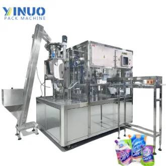 Automatic Spout Pouch Filling and Capping Machine for Laundry Detergent & Fabric Softener