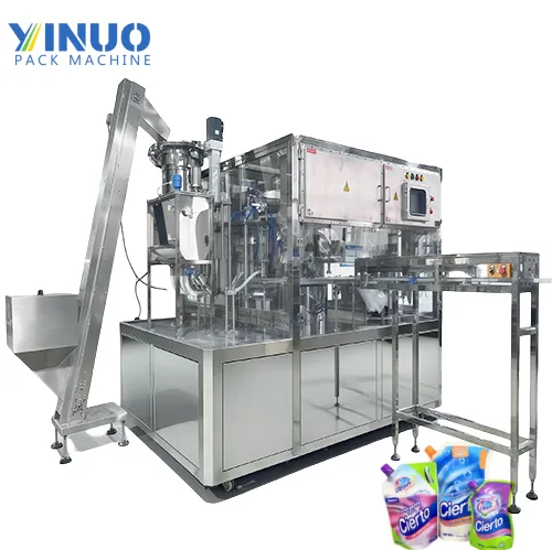 Automatic Spout Pouch Filling and Capping Machine for Laundry Detergent & Fabric Softener