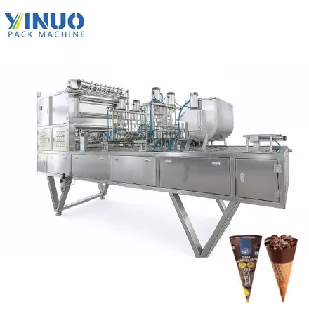 Automatic Ice Cream Cone Filling and Sealing Machine | Waffle Cone Filling Line for Soft or Hard Ice Cream Production