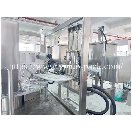 2 Lane Rotary Roll Film Filling and Sealing Machine | Pudding Cup & Yogurt Cup Filling Closing Machine
